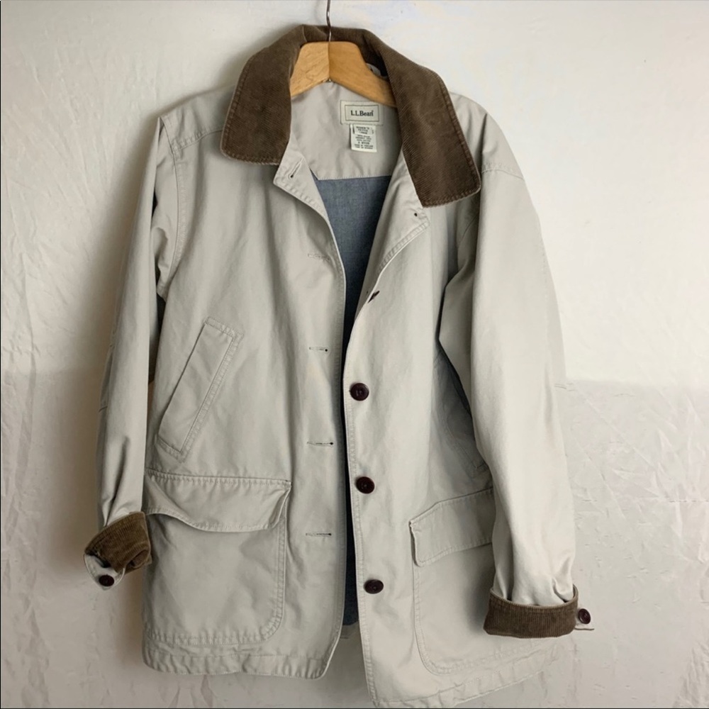 L.L bean utility khaki corduroy accent jacket - Picture 5 of 7